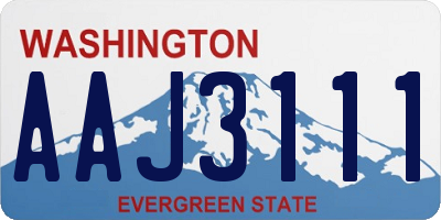 WA license plate AAJ3111