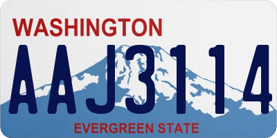 WA license plate AAJ3114