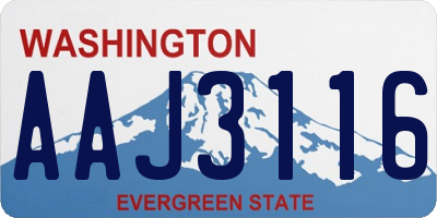 WA license plate AAJ3116