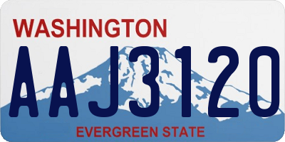 WA license plate AAJ3120