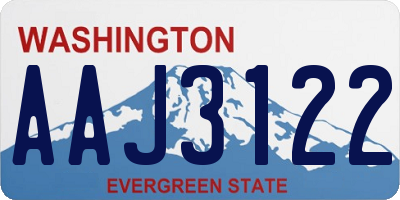 WA license plate AAJ3122