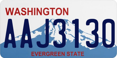 WA license plate AAJ3130