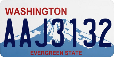 WA license plate AAJ3132
