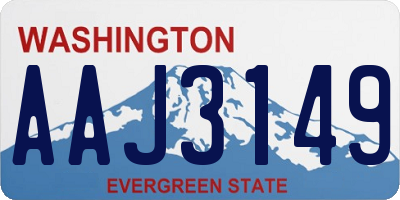 WA license plate AAJ3149
