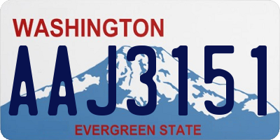 WA license plate AAJ3151