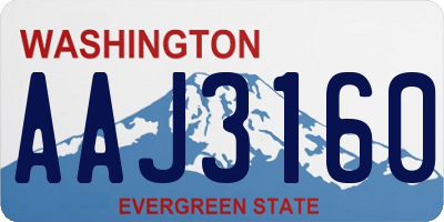 WA license plate AAJ3160