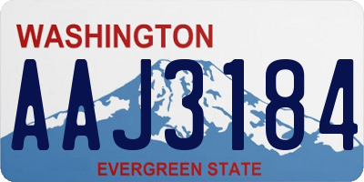 WA license plate AAJ3184