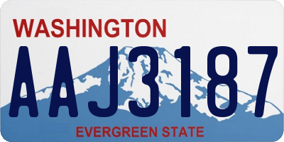 WA license plate AAJ3187