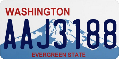 WA license plate AAJ3188