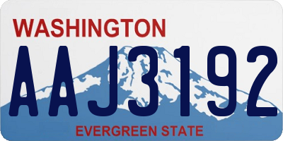WA license plate AAJ3192