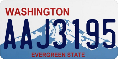 WA license plate AAJ3195