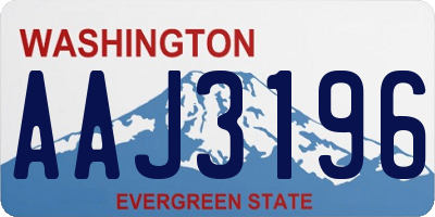 WA license plate AAJ3196