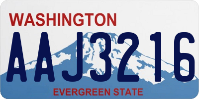 WA license plate AAJ3216