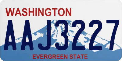 WA license plate AAJ3227