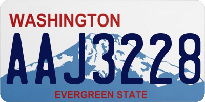 WA license plate AAJ3228