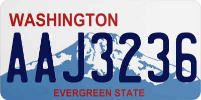 WA license plate AAJ3236