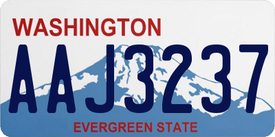 WA license plate AAJ3237