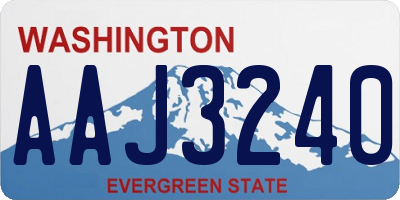 WA license plate AAJ3240
