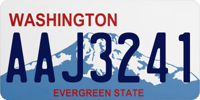 WA license plate AAJ3241