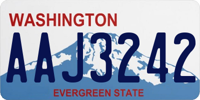 WA license plate AAJ3242