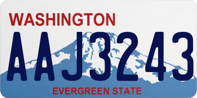 WA license plate AAJ3243