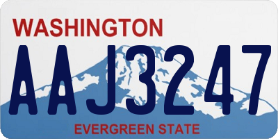 WA license plate AAJ3247