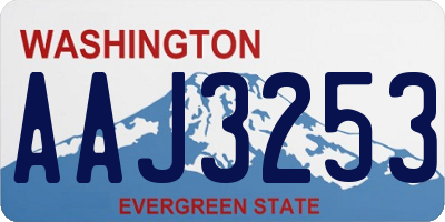 WA license plate AAJ3253