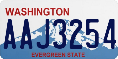 WA license plate AAJ3254