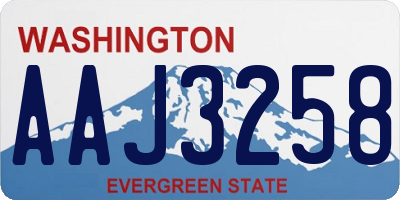 WA license plate AAJ3258