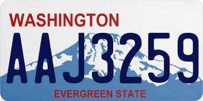 WA license plate AAJ3259
