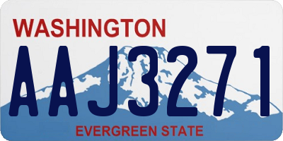 WA license plate AAJ3271