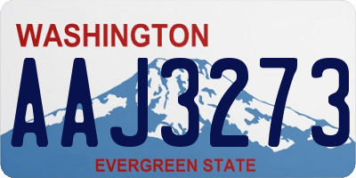 WA license plate AAJ3273