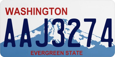 WA license plate AAJ3274