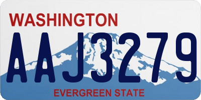 WA license plate AAJ3279