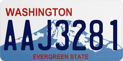 WA license plate AAJ3281