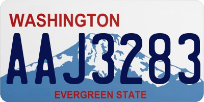 WA license plate AAJ3283