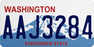 WA license plate AAJ3284