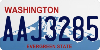 WA license plate AAJ3285