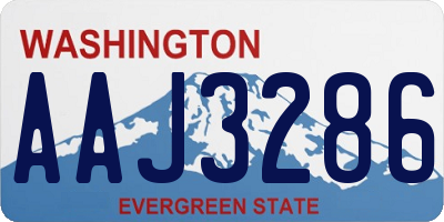 WA license plate AAJ3286