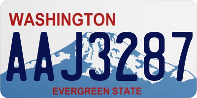 WA license plate AAJ3287