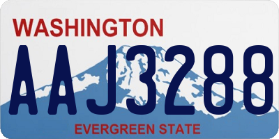 WA license plate AAJ3288