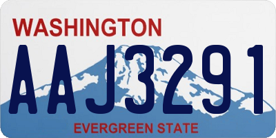 WA license plate AAJ3291