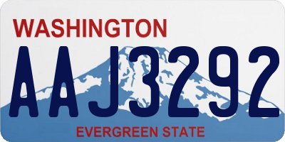 WA license plate AAJ3292