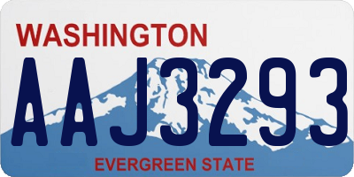 WA license plate AAJ3293