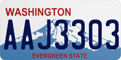 WA license plate AAJ3303