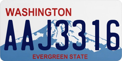 WA license plate AAJ3316