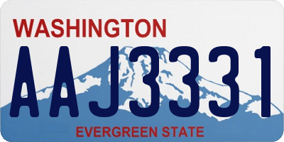 WA license plate AAJ3331