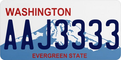 WA license plate AAJ3333