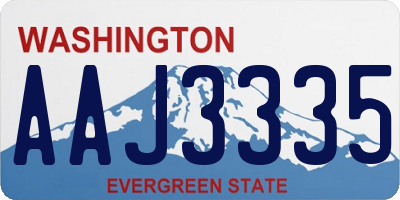 WA license plate AAJ3335