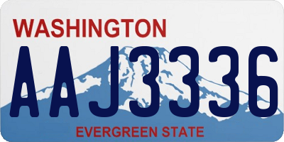 WA license plate AAJ3336